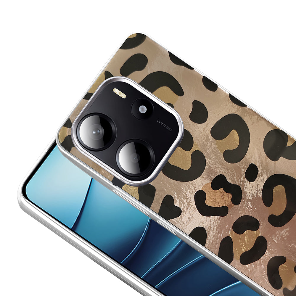 Xiaomi Redmi Note 14 4G Kılıf Desenli Zore Mep Kapak Gri Leopar