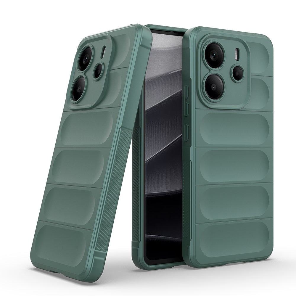 Xiaomi Redmi Note 14 4G Kılıf Esnek TPU Oyuklu Arka Yüzey Tasarımlı Zore Etnik Silikon Kapak Lacivert