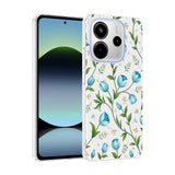 Xiaomi Redmi Note 14 4G Kılıf Kamera Korumalı Desenli Zore Klip Kapak Mavi Lale