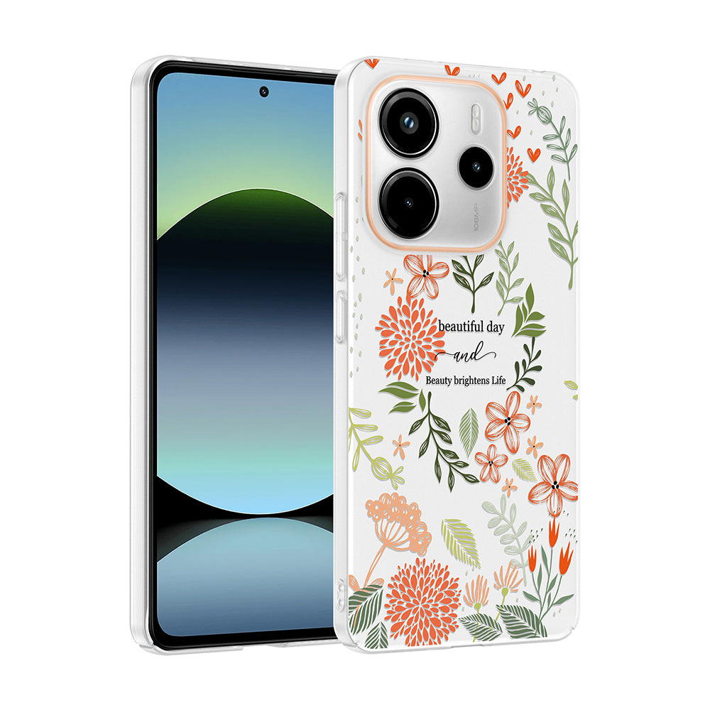 Xiaomi Redmi Note 14 4G Kılıf Kamera Korumalı Desenli Zore Klip Kapak Beautiful