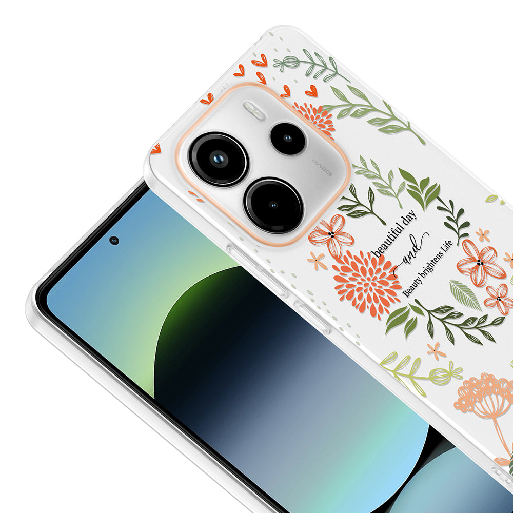 Xiaomi Redmi Note 14 4G Kılıf Kamera Korumalı Desenli Zore Klip Kapak Beautiful