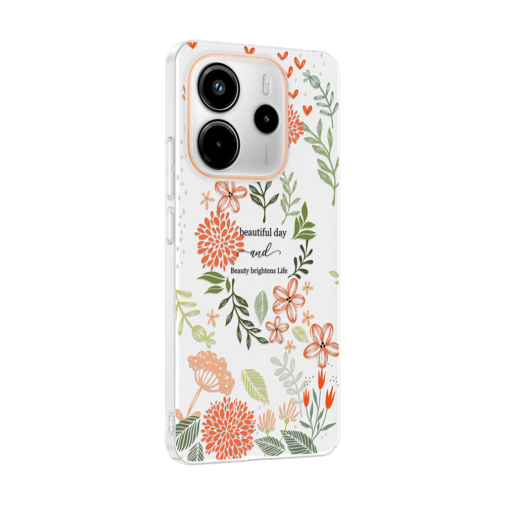 Xiaomi Redmi Note 14 4G Kılıf Kamera Korumalı Desenli Zore Klip Kapak Beautiful