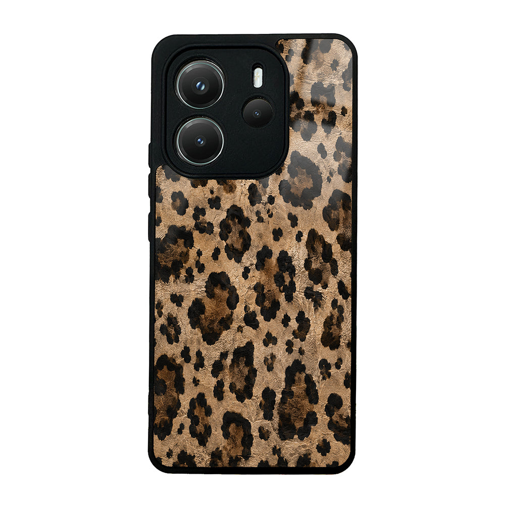 Xiaomi Redmi Note 14 4G Kılıf Kamera Korumalı Desenli Zore Lusi Kapak Kahve Leopar