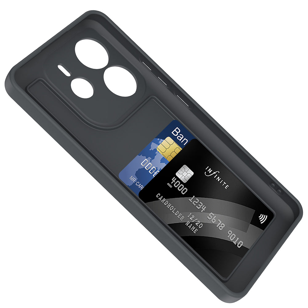 Xiaomi Redmi Note 14 4G Kılıf Kamera Korumalı Kartlık Hazneli Zore Vitra Kapak Gri