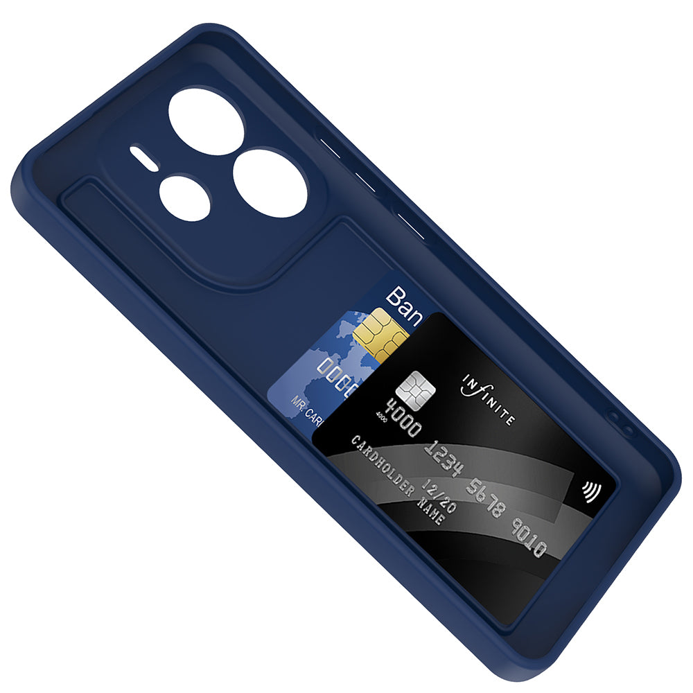 Xiaomi Redmi Note 14 4G Kılıf Kamera Korumalı Kartlık Hazneli Zore Vitra Kapak Kahverengi