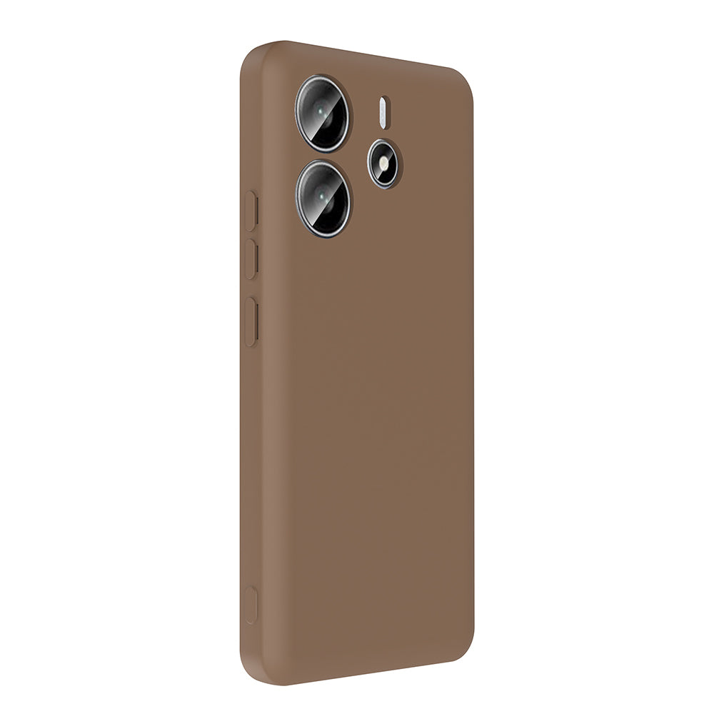 Xiaomi Redmi Note 14 4G Kılıf Kamera Korumalı Kartlık Hazneli Zore Vitra Kapak Kahverengi