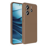 Xiaomi Redmi Note 14 4G Kılıf Kamera Korumalı Kartlık Hazneli Zore Vitra Kapak Kahverengi
