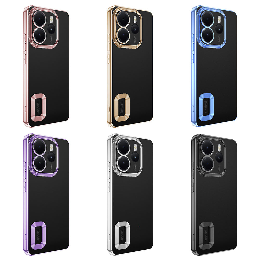 Xiaomi Redmi Note 14 4G Kılıf Kamera Korumalı Logo Gösteren Zore Omega Kapak Gold