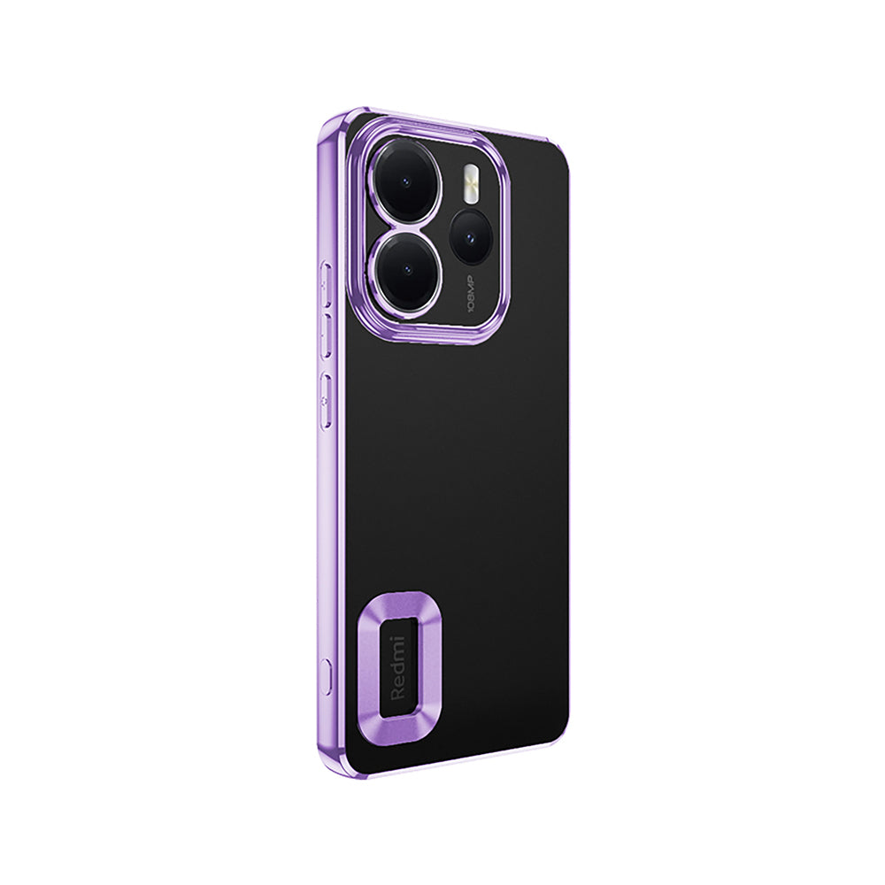Xiaomi Redmi Note 14 4G Kılıf Kamera Korumalı Logo Gösteren Zore Omega Kapak Derin Mor