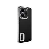 Xiaomi Redmi Note 14 4G Kılıf Kamera Korumalı Logo Gösteren Zore Omega Kapak Gümüş