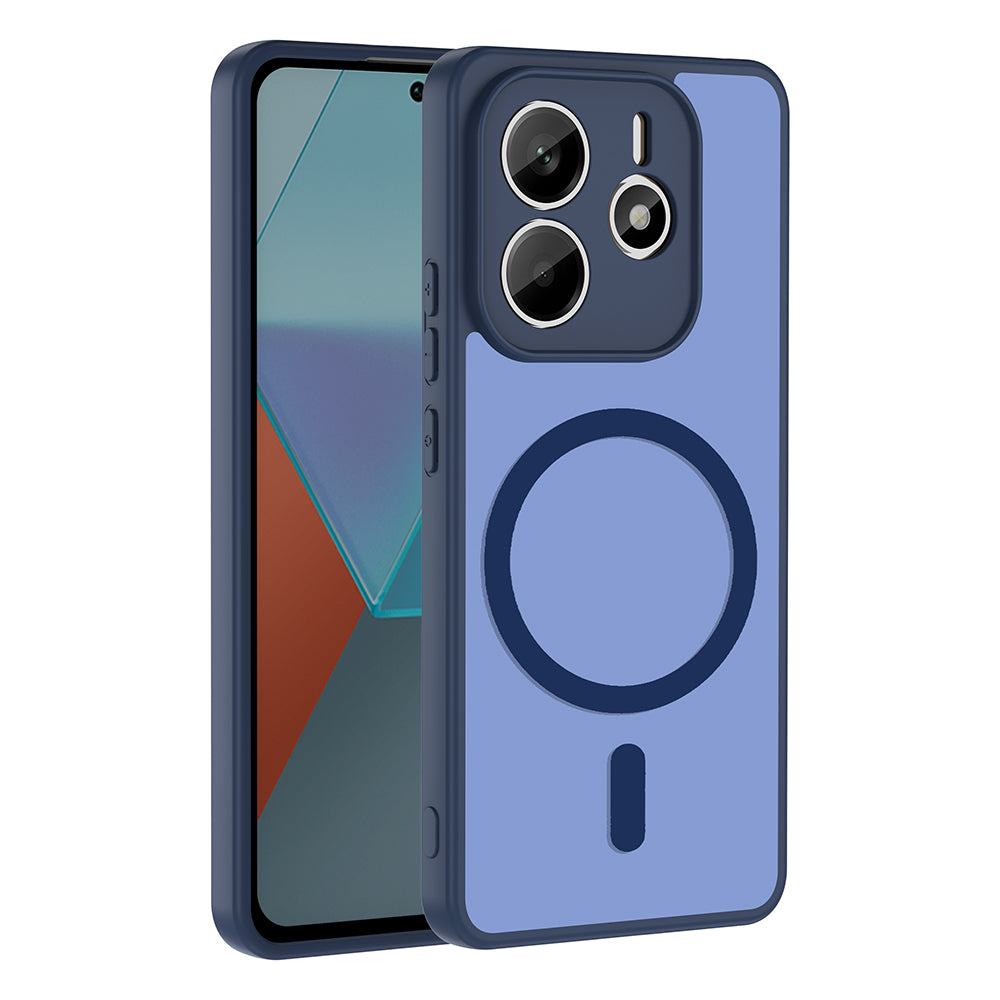 Xiaomi Redmi Note 14 4G Kılıf M-safe Şarj Özellikli Zore Babet Kapak Lacivert