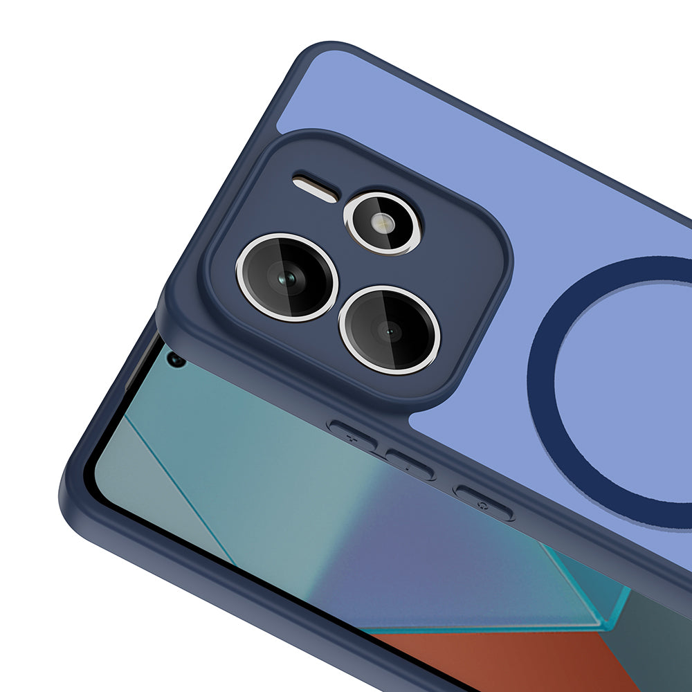 Xiaomi Redmi Note 14 4G Kılıf M-safe Şarj Özellikli Zore Babet Kapak Lacivert