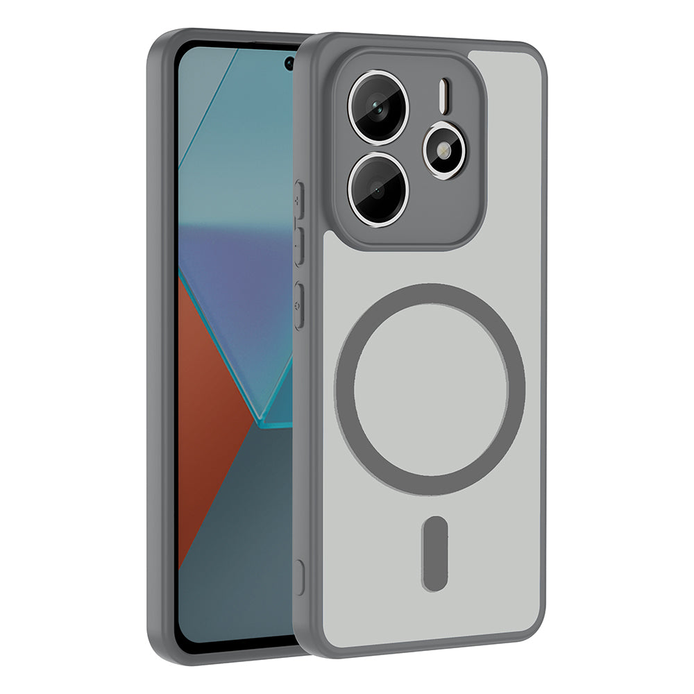 Xiaomi Redmi Note 14 4G Kılıf M-safe Şarj Özellikli Zore Babet Kapak Gri