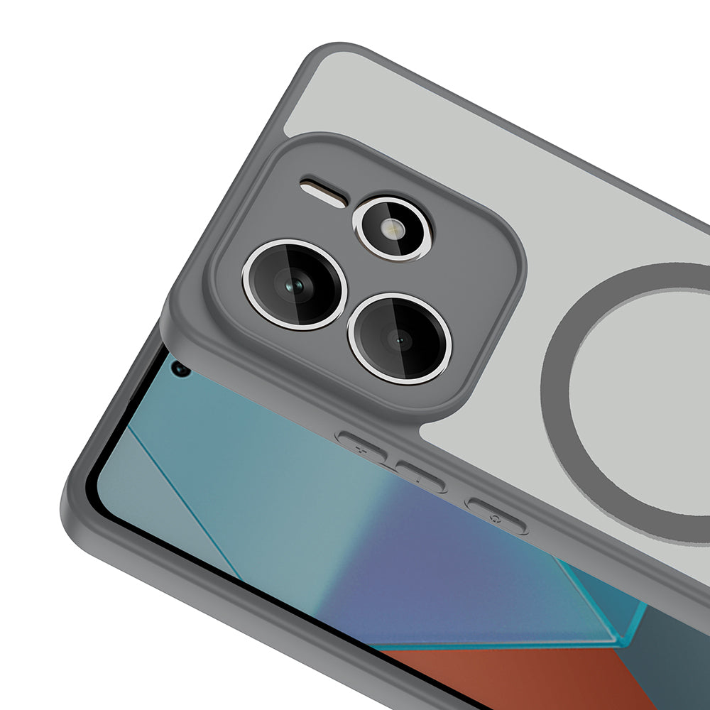 Xiaomi Redmi Note 14 4G Kılıf M-safe Şarj Özellikli Zore Babet Kapak Gri
