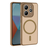 Xiaomi Redmi Note 14 4G Kılıf M-safe Şarj Özellikli Zore Babet Kapak Kahverengi