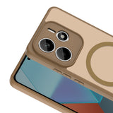 Xiaomi Redmi Note 14 4G Kılıf M-safe Şarj Özellikli Zore Babet Kapak Kahverengi
