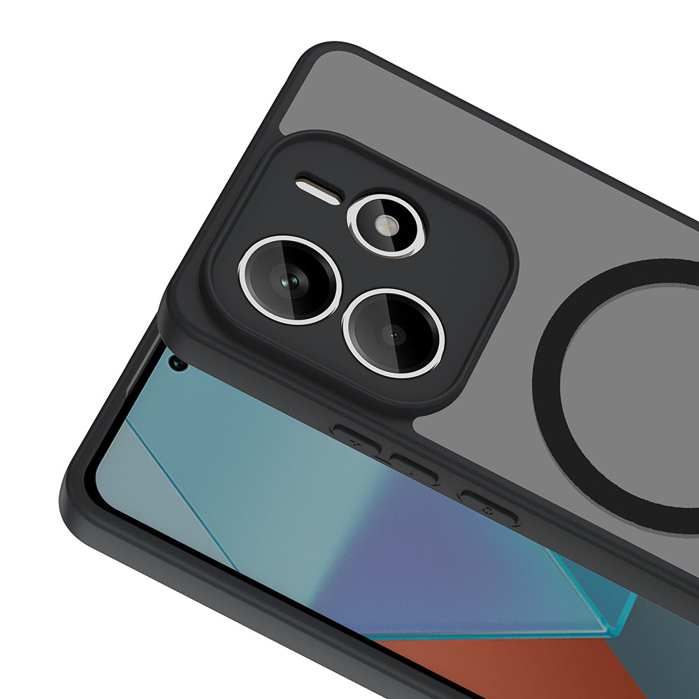 Xiaomi Redmi Note 14 4G Kılıf M-safe Şarj Özellikli Zore Babet Kapak Siyah