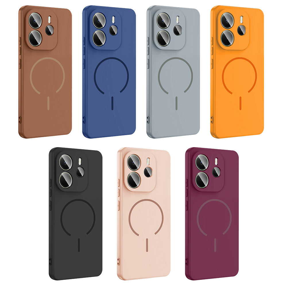 Xiaomi Redmi Note 14 4G Kılıf M-safe Şarj Özellikli Zore Meta Kapak Rose Pembe