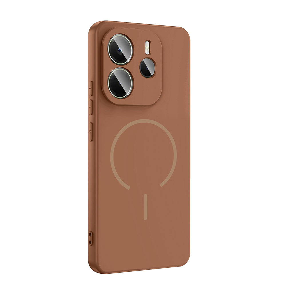 Xiaomi Redmi Note 14 4G Kılıf M-safe Şarj Özellikli Zore Meta Kapak Rose Pembe