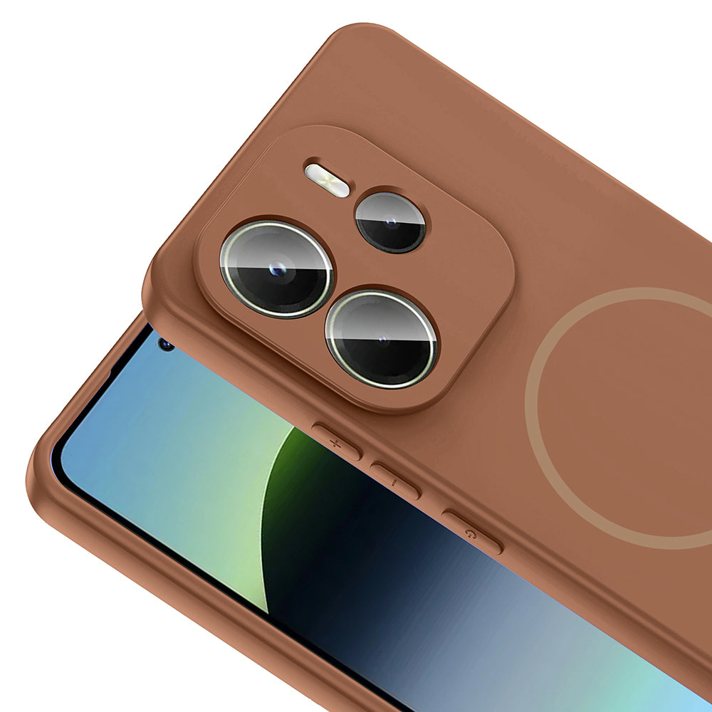 Xiaomi Redmi Note 14 4G Kılıf M-safe Şarj Özellikli Zore Meta Kapak Rose Pembe