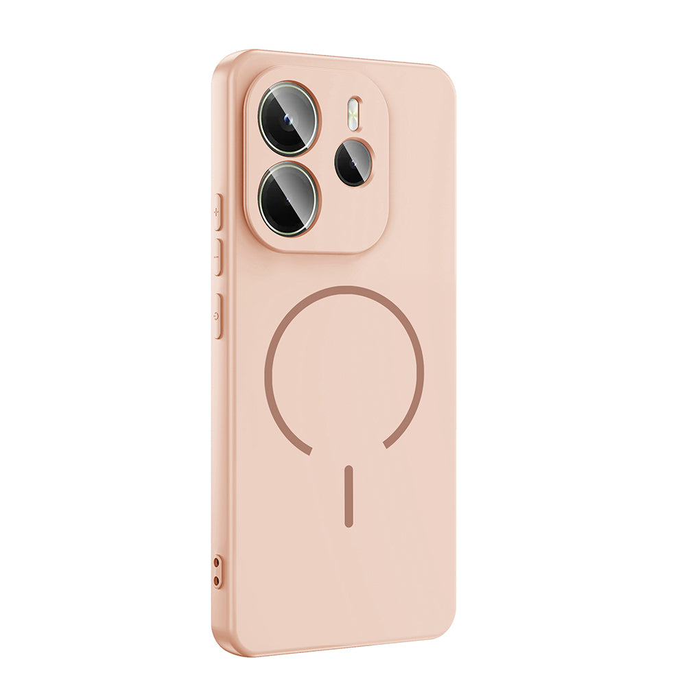 Xiaomi Redmi Note 14 4G Kılıf M-safe Şarj Özellikli Zore Meta Kapak Rose Pembe