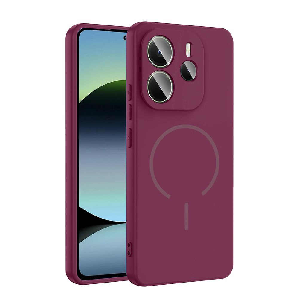 Xiaomi Redmi Note 14 4G Kılıf M-safe Şarj Özellikli Zore Meta Kapak Rose Pembe