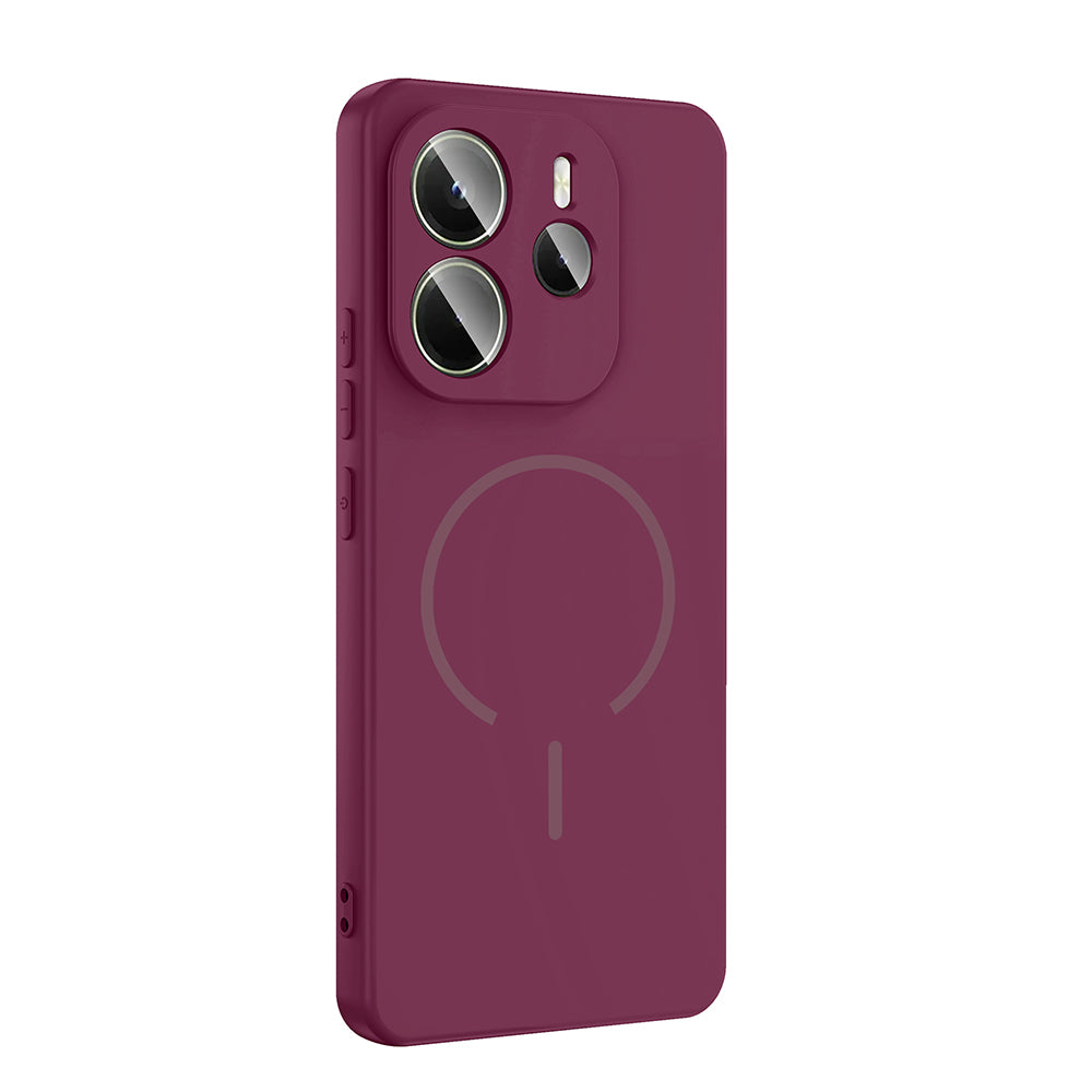 Xiaomi Redmi Note 14 4G Kılıf M-safe Şarj Özellikli Zore Meta Kapak Rose Pembe