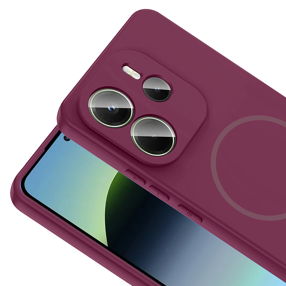 Xiaomi Redmi Note 14 4G Kılıf M-safe Şarj Özellikli Zore Meta Kapak Rose Pembe