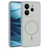 Xiaomi Redmi Note 14 4G Kılıf M-safe Şarj Özellikli Tea Kapak Gümüş