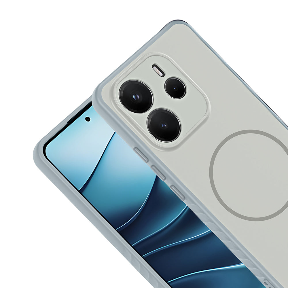 Xiaomi Redmi Note 14 4G Kılıf M-safe Şarj Özellikli Tea Kapak Gümüş
