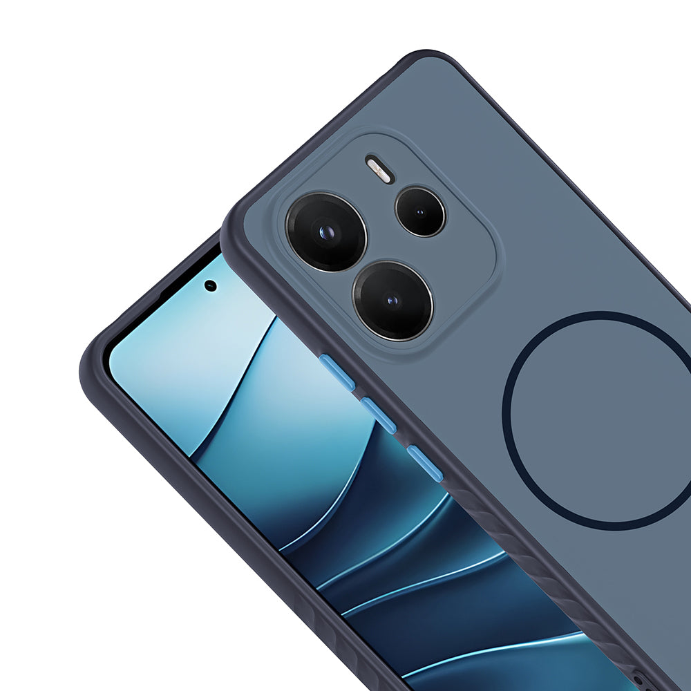 Xiaomi Redmi Note 14 4G Kılıf M-safe Şarj Özellikli Tea Kapak Lacivert