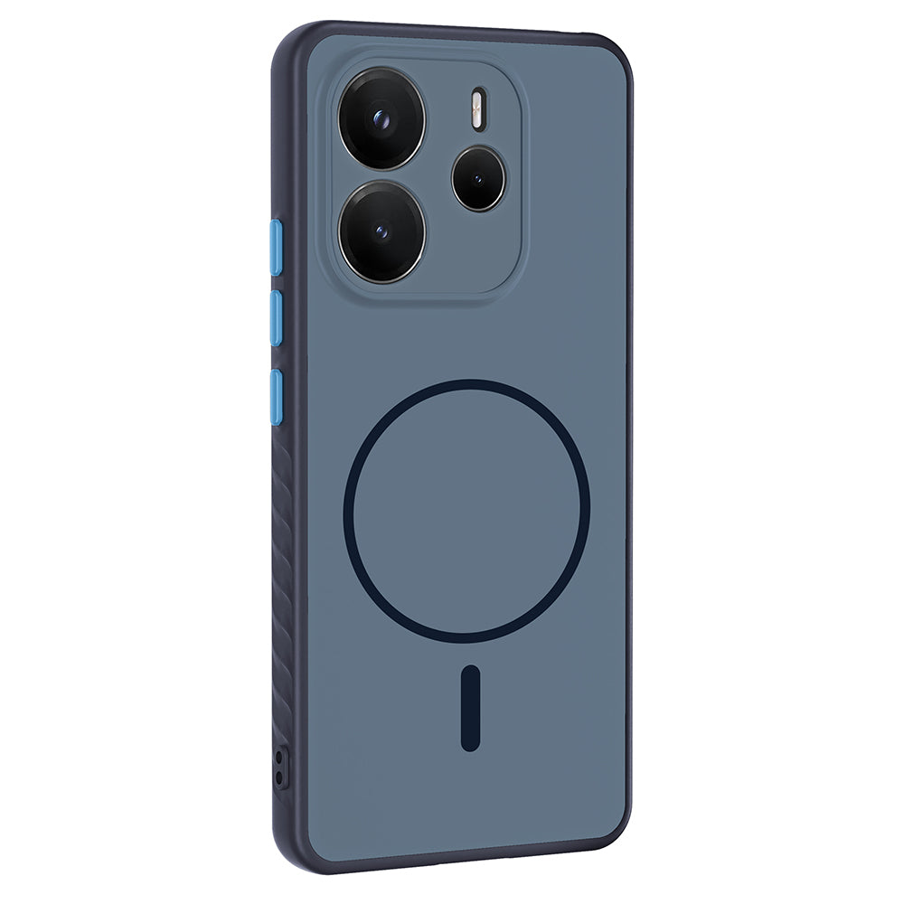 Xiaomi Redmi Note 14 4G Kılıf M-safe Şarj Özellikli Tea Kapak Lacivert
