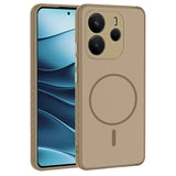 Xiaomi Redmi Note 14 4G Kılıf M-safe Şarj Özellikli Tea Kapak Gold