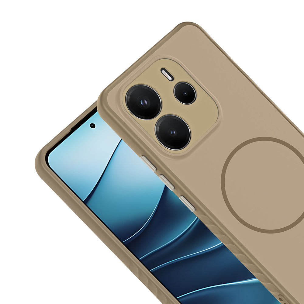 Xiaomi Redmi Note 14 4G Kılıf M-safe Şarj Özellikli Tea Kapak Gold