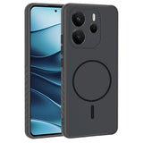 Xiaomi Redmi Note 14 4G Kılıf M-safe Şarj Özellikli Tea Kapak Siyah