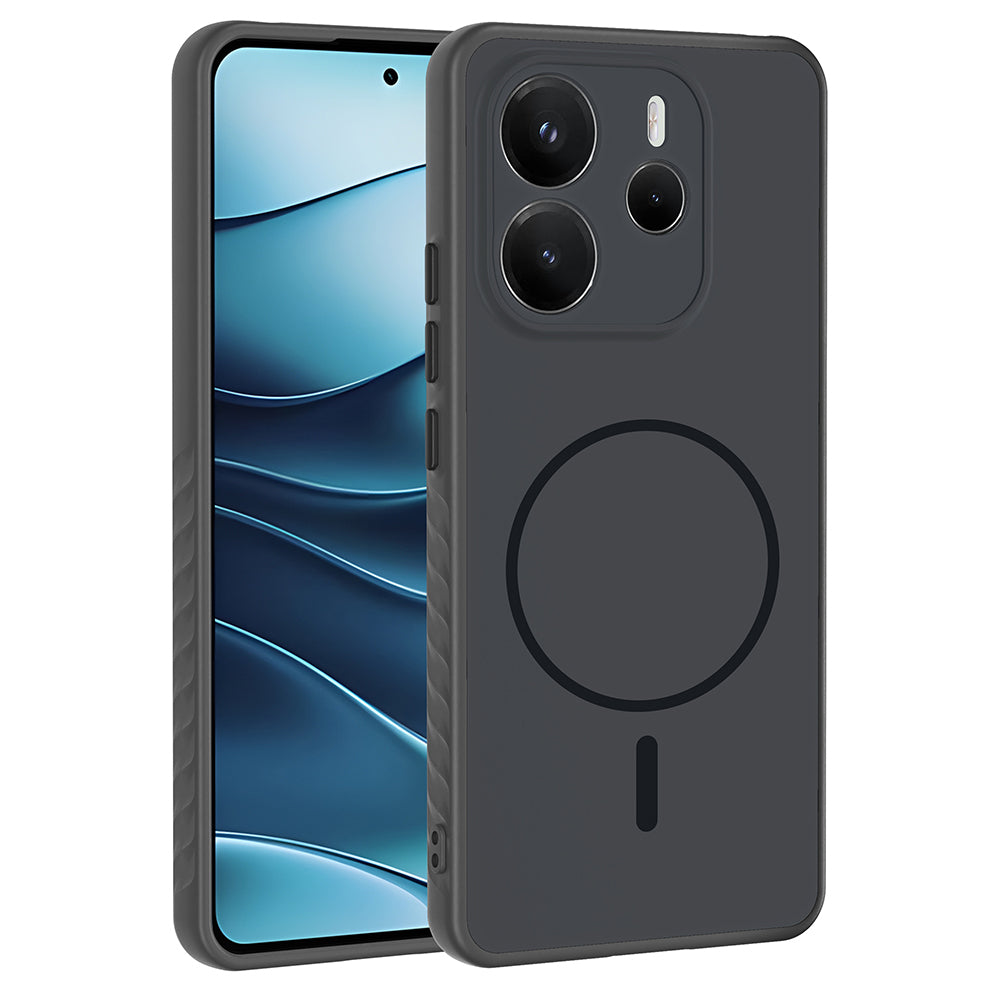 Xiaomi Redmi Note 14 4G Kılıf M-safe Şarj Özellikli Tea Kapak Siyah