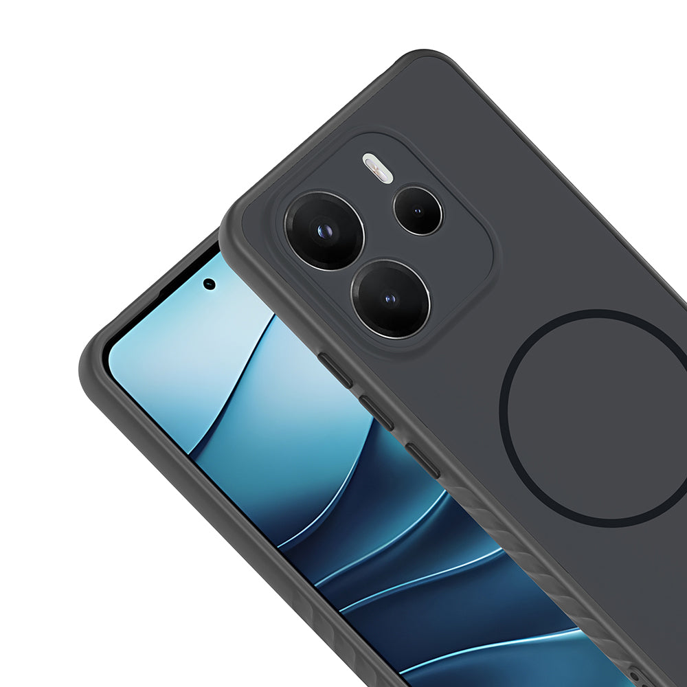 Xiaomi Redmi Note 14 4G Kılıf M-safe Şarj Özellikli Tea Kapak Siyah