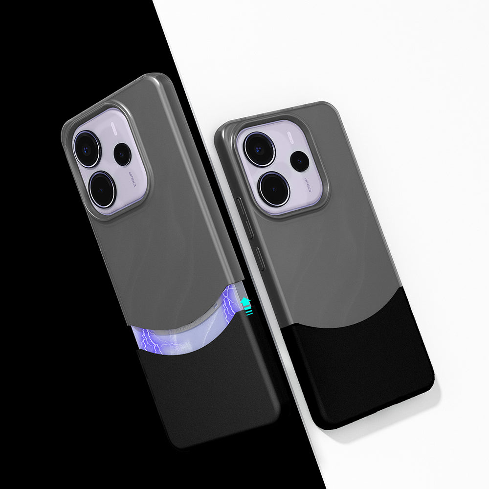 Xiaomi Redmi Note 14 4G Kılıf Mıknatıslı Zore Duble Kapak Siyah