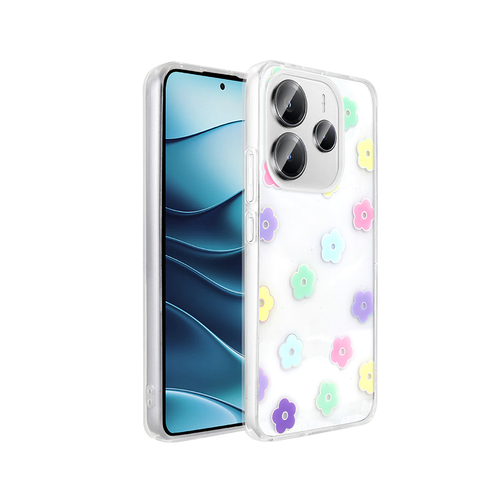 Xiaomi Redmi Note 14 4G Kılıf Şeffaf Figürlü Zore Folk Sert Kapak Kalp