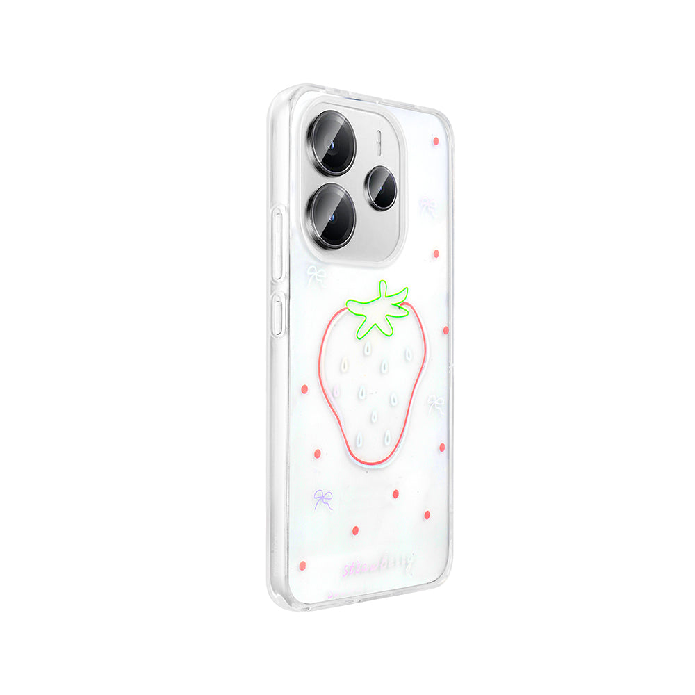 Xiaomi Redmi Note 14 4G Kılıf Şeffaf Figürlü Zore Folk Sert Kapak Kalp