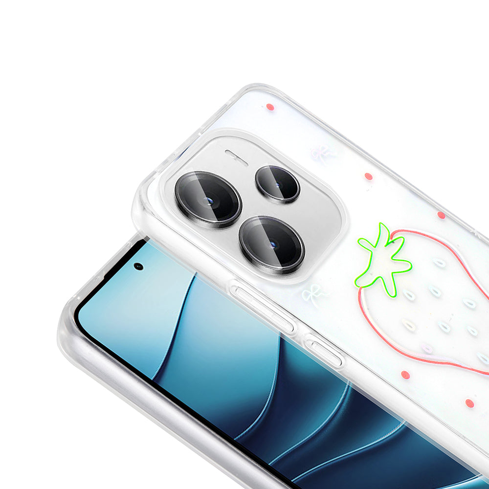 Xiaomi Redmi Note 14 4G Kılıf Şeffaf Figürlü Zore Folk Sert Kapak Fiyonk