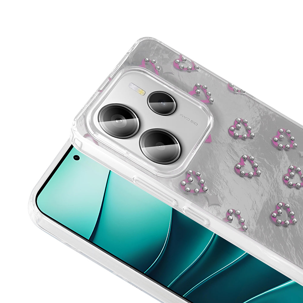 Xiaomi Redmi Note 14 5G Kılıf Kamera Korumalı Figürlü Zore Ponti Silikon Kapak Açık Pembe
