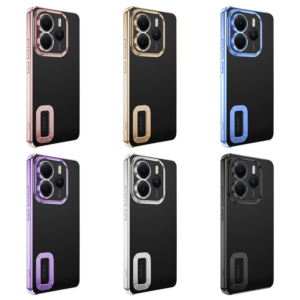 Xiaomi Redmi Note 14 5G Kılıf Kamera Korumalı Logo Gösteren Zore Omega Kapak Siyah