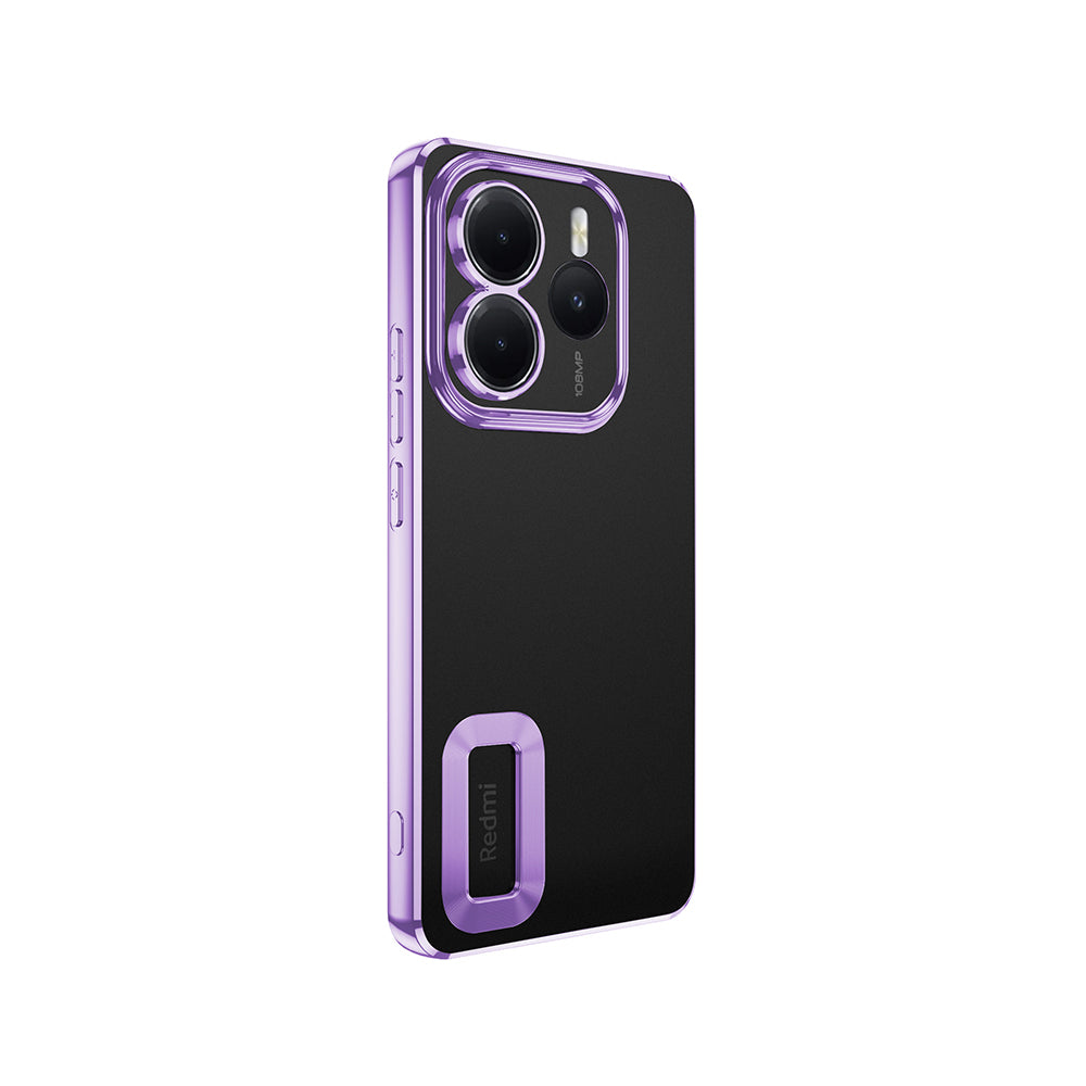 Xiaomi Redmi Note 14 5G Kılıf Kamera Korumalı Logo Gösteren Zore Omega Kapak Rose Gold