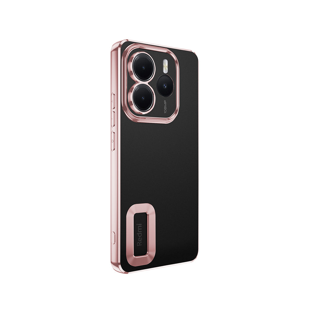 Xiaomi Redmi Note 14 5G Kılıf Kamera Korumalı Logo Gösteren Zore Omega Kapak Gold