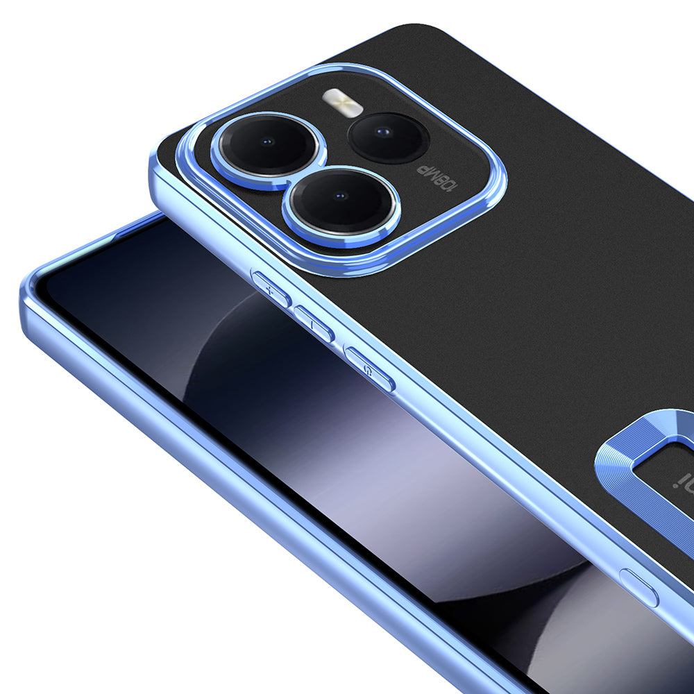 Xiaomi Redmi Note 14 5G Kılıf Kamera Korumalı Logo Gösteren Zore Omega Kapak Siyah