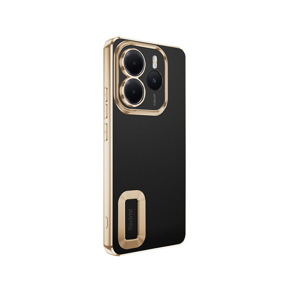 Xiaomi Redmi Note 14 5G Kılıf Kamera Korumalı Logo Gösteren Zore Omega Kapak Rose Gold