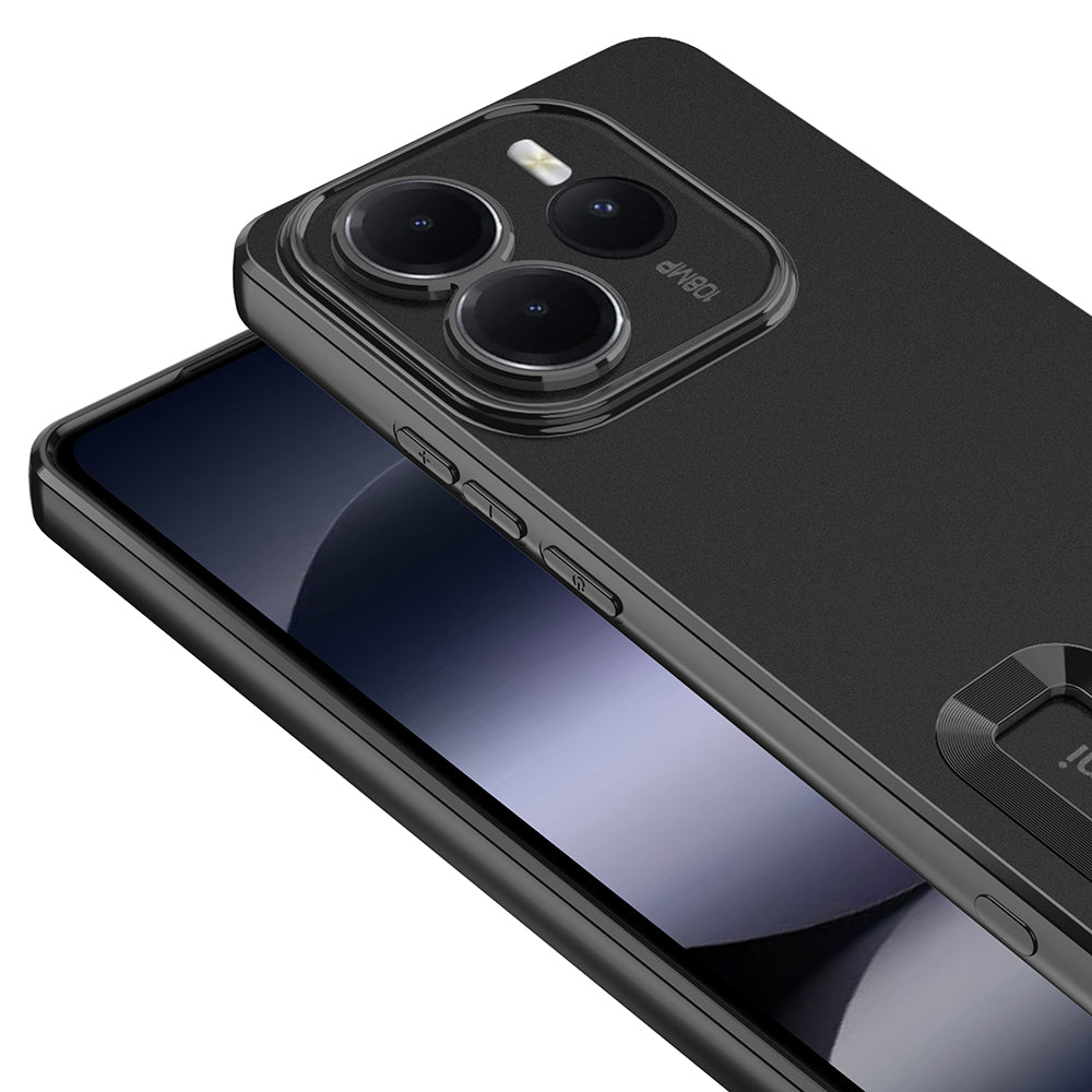 Xiaomi Redmi Note 14 5G Kılıf Kamera Korumalı Logo Gösteren Zore Omega Kapak Siyah