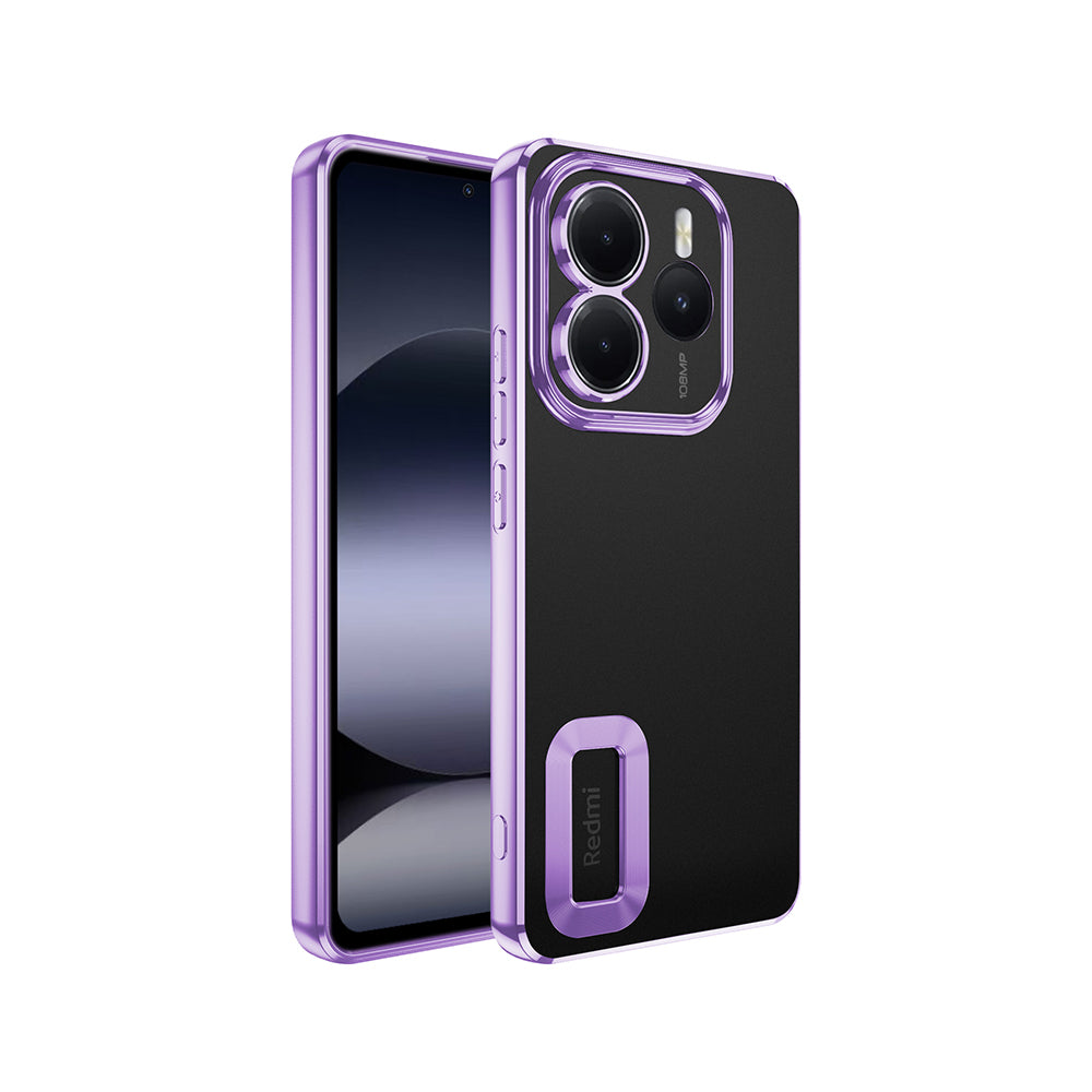 Xiaomi Redmi Note 14 5G Kılıf Kamera Korumalı Logo Gösteren Zore Omega Kapak Lila