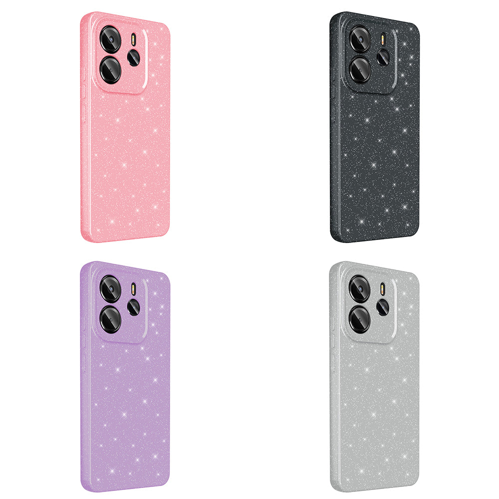 Xiaomi Redmi Note 14 5G Kılıf Kamera Korumalı Simli Lüks Zore Koton Kapak Açık Pembe